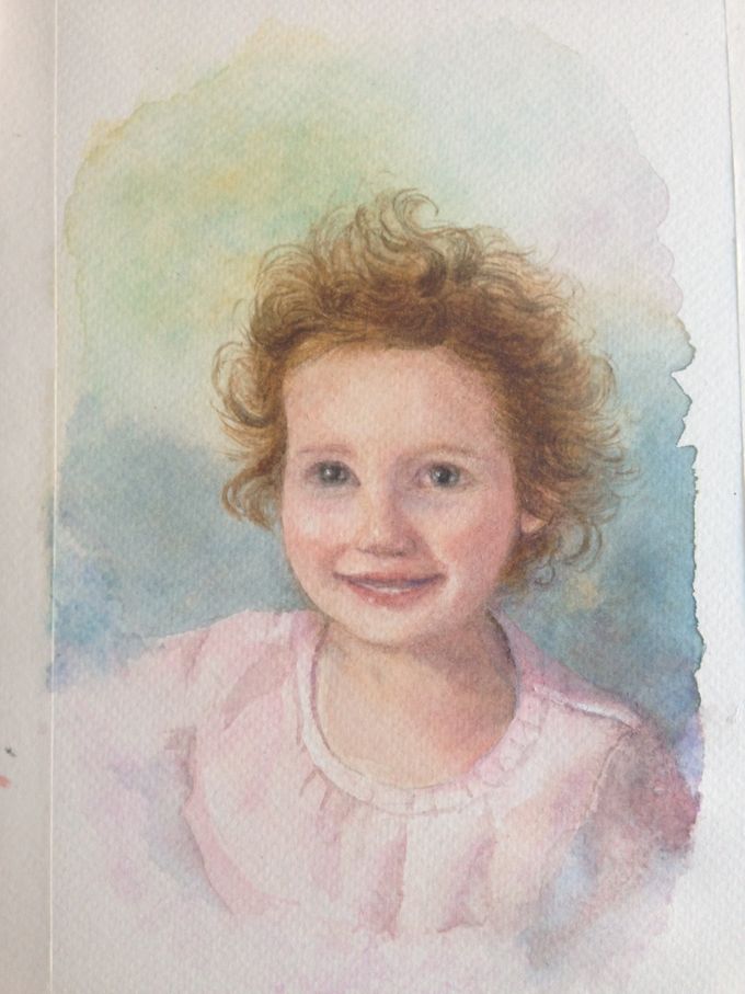 8.Akvarel af Elvira str.A4 1500,00kr. Portræt-akvarel.
bestilling af portræt i akvarel eller i olie på mobil:
21376789 eller mail: karintavares@gmail.com
Mobilpay: 21376789
